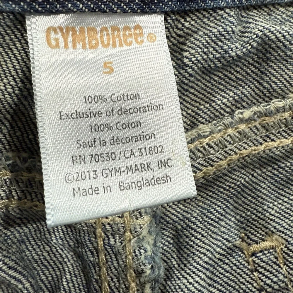 Gymboree Girls Floral Flare Stone Washed Boot Cut Jeans Size 5 Flowers Buttons